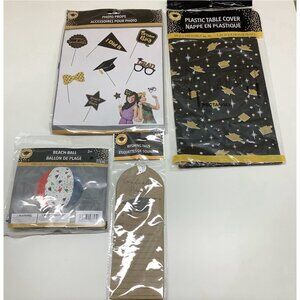 Graduation Photo Props party decor selfies, Tablecloth, Beach Ball, Wishing Tag